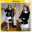 Set áo Cổ Sen Mix Chân Váy Chữ A Kèm Đai Tag Hoa Siêu Xinh, Set áo mix chân váy chữ A tiểu thư