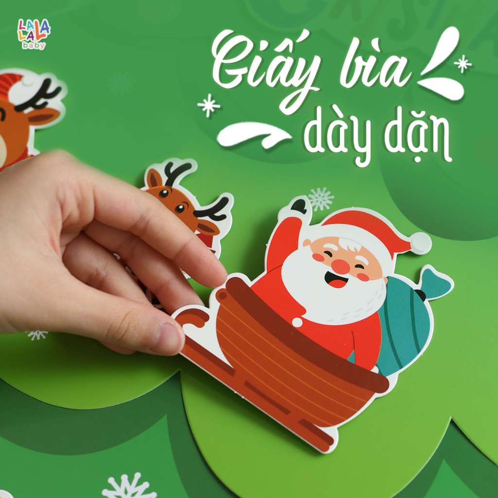 Cây thông Noel treo tường 3D Xmas,đồ chơi thủ công cho bé hãng lalababy