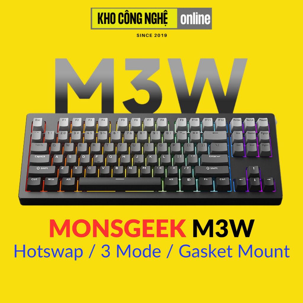Monsgeek M3W - Bàn Phím Cơ Monsgeek M3W RGB Mạch Xuôi kết nối 3 chế độ ...