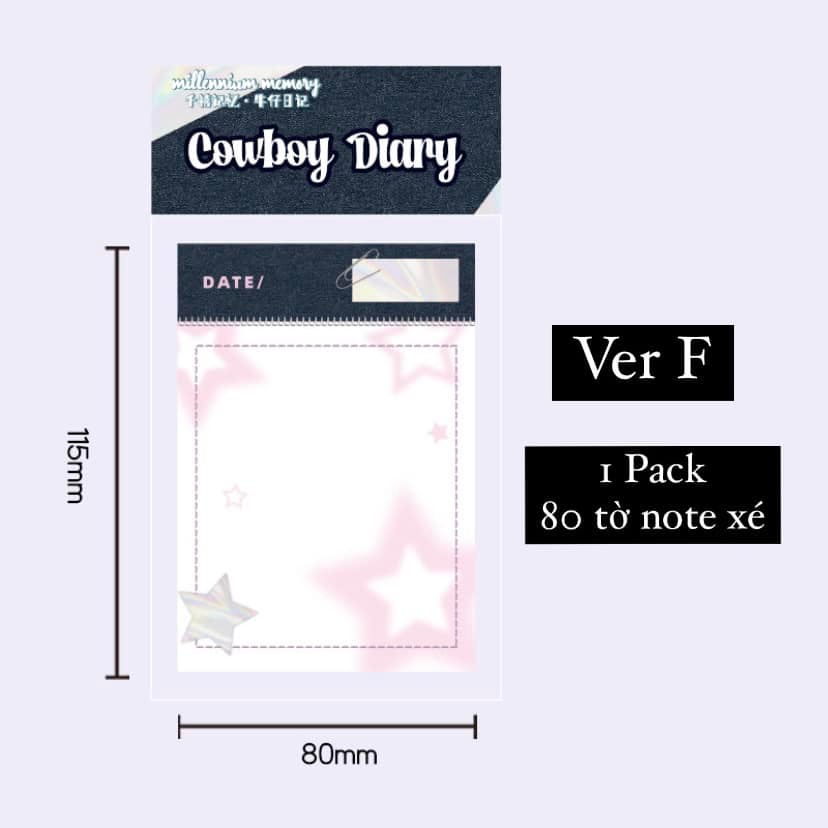 GIẤY NOTE XÉ Y2K PACK 80 TỜ, giấy note xé y2k phong cách vintage, giất ...