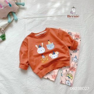 Bộ dài cotton họa tiết xinh xắn cho bé gái 1-6 tuổi (9-23kg) N013