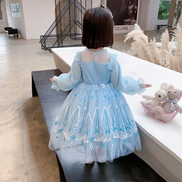 Váy đầm elsa váy elsa bông tuyết cho bé gái. Váy hóa trang trang phục dạ hội