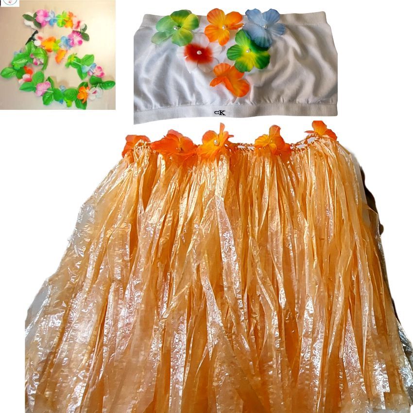 Bộ Váy Tua Rua Hawaii Cho Bé - Trang Phục Tái Chế Từ Dây Nylon - Biểu Diễn Văn Nghệ Thời Trang