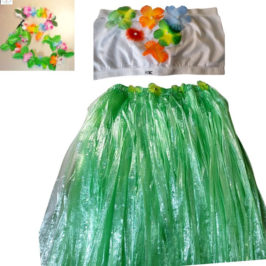 Bộ Váy Tua Rua Hawaii Cho Bé - Trang Phục Tái Chế Từ Dây Nylon - Biểu Diễn Văn Nghệ Thời Trang