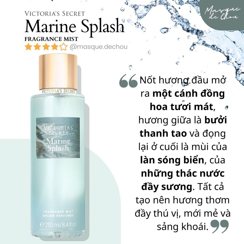 Body Mist Victorias Secret Marine Splash 250ml Shopee Việt Nam