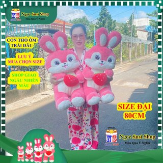 GẤU BÔNG CON THỎ ÔM TRÁI DÂU SIÊU DỄ THƯƠNG ĐẸP NHƯ ẢNH - MUA CHỌN SIZE [NGỌC SUSI]