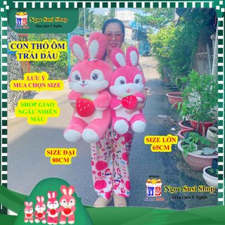 GẤU BÔNG CON THỎ ÔM TRÁI DÂU SIÊU DỄ THƯƠNG ĐẸP NHƯ ẢNH - MUA CHỌN SIZE [NGỌC SUSI]