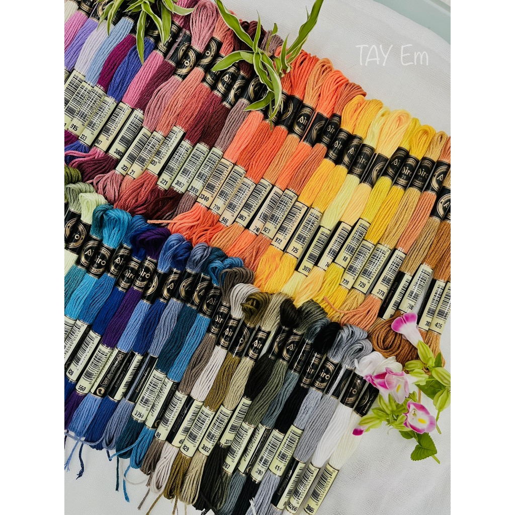 [CHỈ THÊU AIRO] Set 50 Màu/100 Màu Cơ Bản Chỉ Thêu Chính Hãng Airo ...