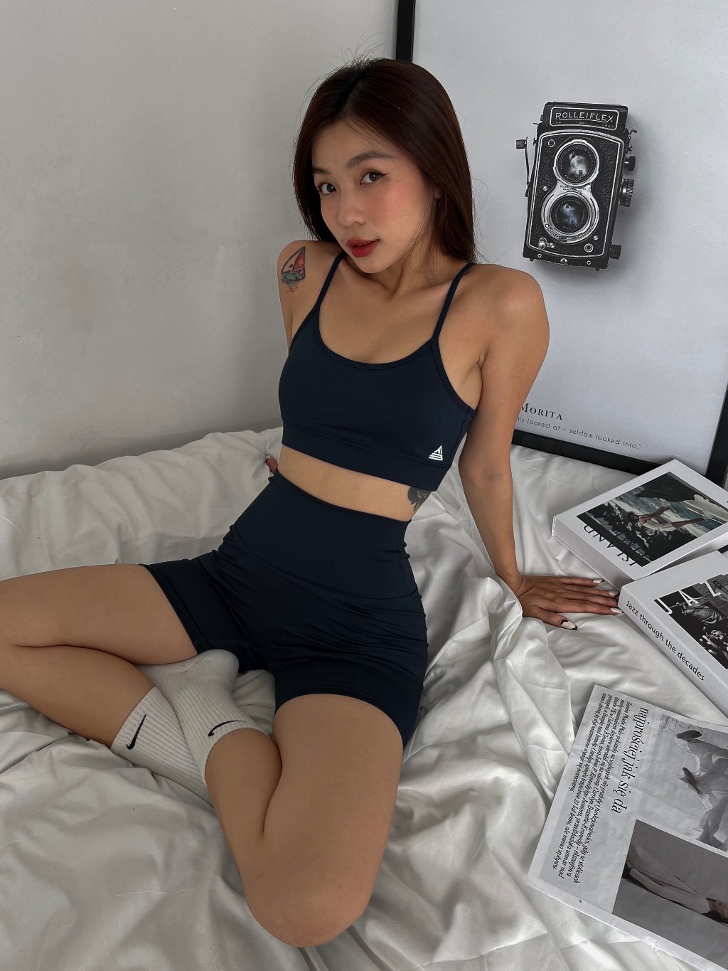 Ảnh Quần đùi tập gym yoga Fitme legging nữ cạp cao tôn dáng co giãn 4 chiều cao cấp QNTG 1