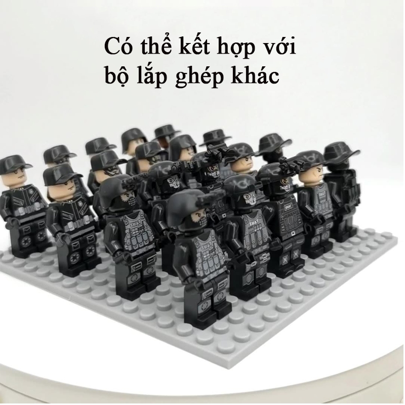 Ảnh Đồ chơi lắp ráp lính cảnh sát, bộ đội đặc công KAVY gồm 10 chiếc như hình 1