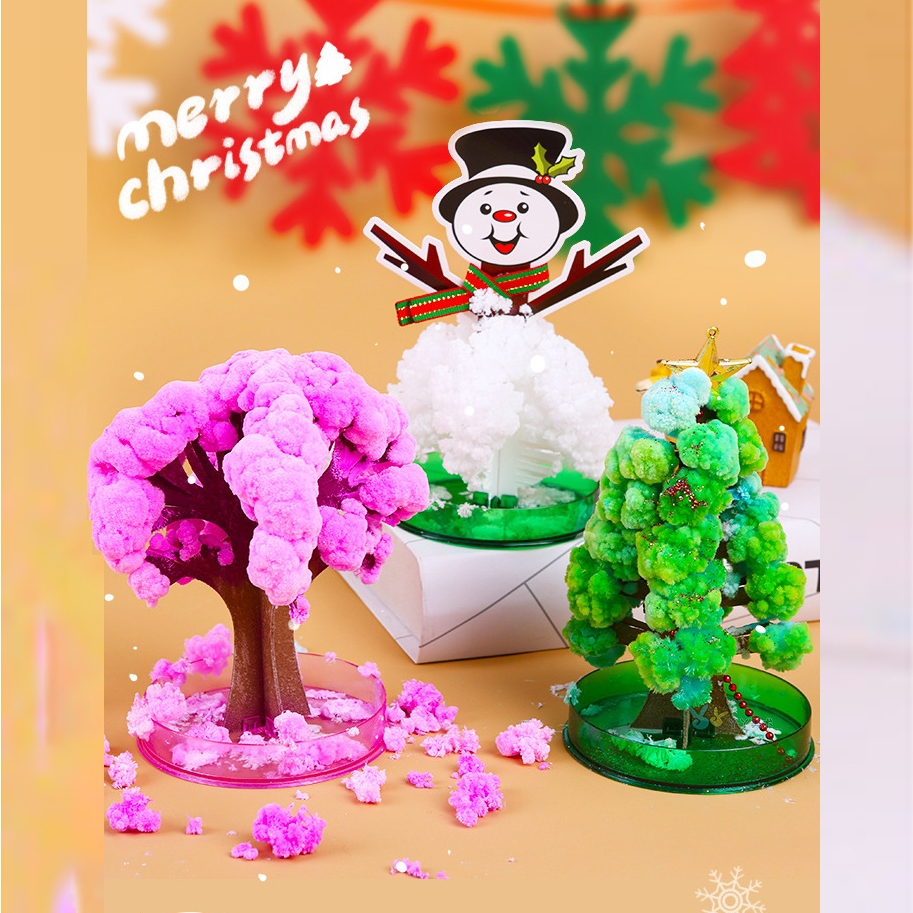 Cây thông Noel tuyết tự nở,cây đào ma thuật tự nở quà tặng giáng sinh cho bé - Cây thông trang trí để bàn