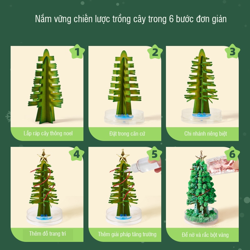 Cây thông Noel tuyết tự nở,cây đào ma thuật tự nở quà tặng giáng sinh cho bé - Cây thông trang trí để bàn