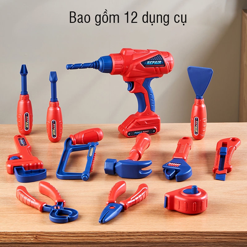 Bộ Đồ Chơi Hộp Dụng Cụ Sửa Chữa Kỹ Cư Cho Bé - Kèm Dụng Cụ, Tặng mũ và Kính, Phát Triển Kỹ Năng