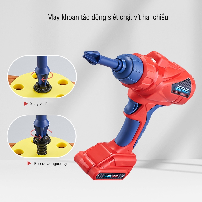 Bộ Đồ Chơi Hộp Dụng Cụ Sửa Chữa Kỹ Cư Cho Bé - Kèm Dụng Cụ, Tặng mũ và Kính, Phát Triển Kỹ Năng