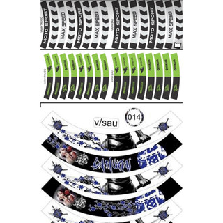 40 bộ tem mâm trùm xe máy 16 miếng full 2 bánh trước sau. Decal trùm vành