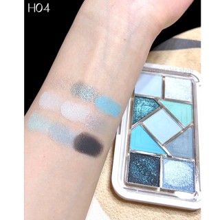 Bảng Phấn Mắt Hold Live 9 Ô Happie lấp lánh Happie Trái Tim HL630 bảng mắt lên màu chuẩn bền màu lâu trôi chính hãng 10g