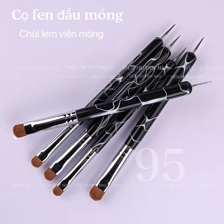 Cọ fen đầu móng - cọ chùi viền móng 2 đầu đủ size