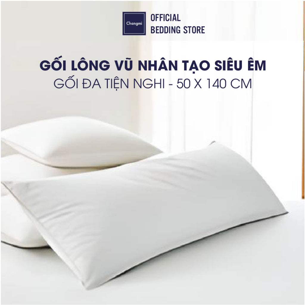Ảnh Ruột gối đôi / gối ôm lông vũ nhân tạo Microfiber siêu êm Changmi Bedding cao cấp chuẩn khách sạn 5 sao - 50x140 cm 1