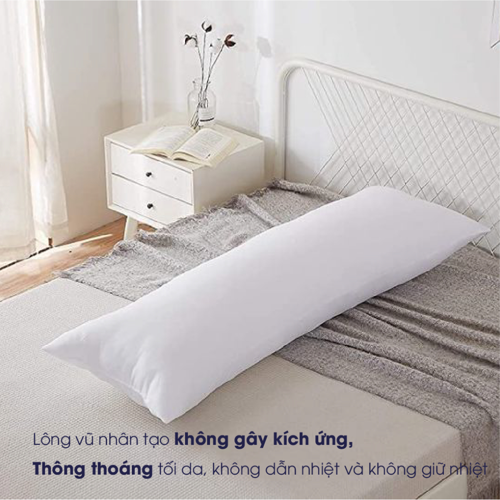 Ảnh Ruột gối đôi / gối ôm lông vũ nhân tạo Microfiber siêu êm Changmi Bedding cao cấp chuẩn khách sạn 5 sao - 50x140 cm 4