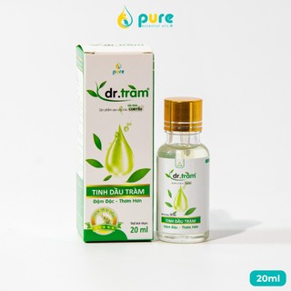 Tinh dầu Dr.Tràm PURE - Giữ ấm trẻ sơ sinh, trẻ nhỏ - Kháng khuẩn - Phòng cảm lạnh, trúng gió 20ml
