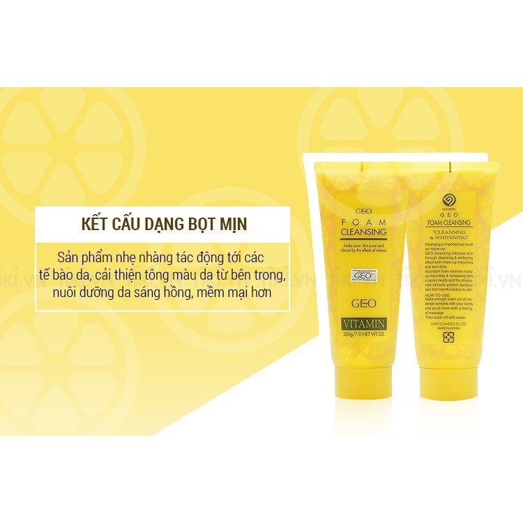 Ảnh Sữa rửa mặt trắng da Geo Vitamin Foam Cleansing 120ml 2