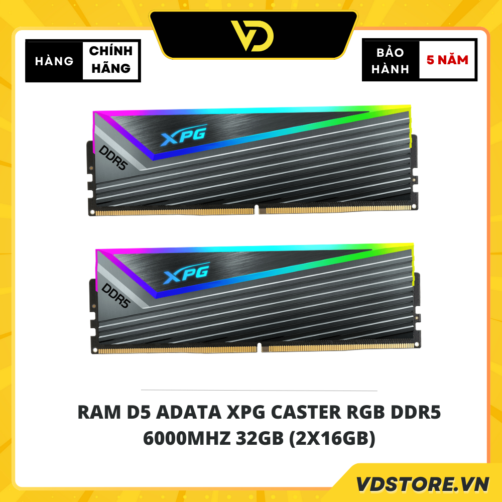 [TẶNG USB 32GB] RAM D5 ADATA XPG CASTER RGB DDR5 6000MHz 32GB (2x16GB ...