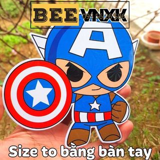 Combo 5 bao lì xì Tết 2026 hình Thuyền Trưởng Mỹ - Captain America phản quang lấp lánh - Lì xì Chibi BEE VNXK