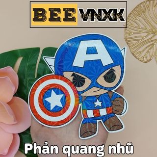 Combo 5 bao lì xì Tết 2026 hình Thuyền Trưởng Mỹ - Captain America phản quang lấp lánh - Lì xì Chibi BEE VNXK