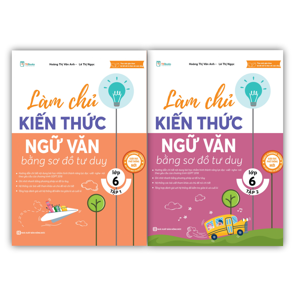 Sách - Làm Chủ Kiến Thức Ngữ Văn Bằng Sơ Đồ Tư Duy Lớp 6 (tập 1 + tập 2)