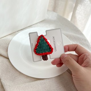 [HÀNG CÓ SẴN] Kẹp Tóc Giáng Sinh Hình Cây Thông Đan Bằng Len Dễ Thương Cho Bé Gái