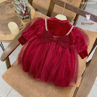 Váy nhung đỏ Noel Giáng Sinh bé gái 1-6 tuổi (9-24kg) BN007