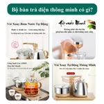 [Giá Tốt Nhất] Khay trà đạo gỗ cao cấp kèm bếp đun nước tự động bằng gỗ Sồi Nga - Bộ Song Ngư Cát Hạnh — ảnh 6