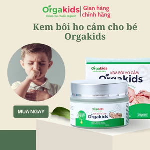 Kem bôi ho cảm CẬN DATE cao cấp Orgakids chiết xuất thảo dược, hỗ trợ người viêm đường hô hấp, cảm lạnh lọ 30g