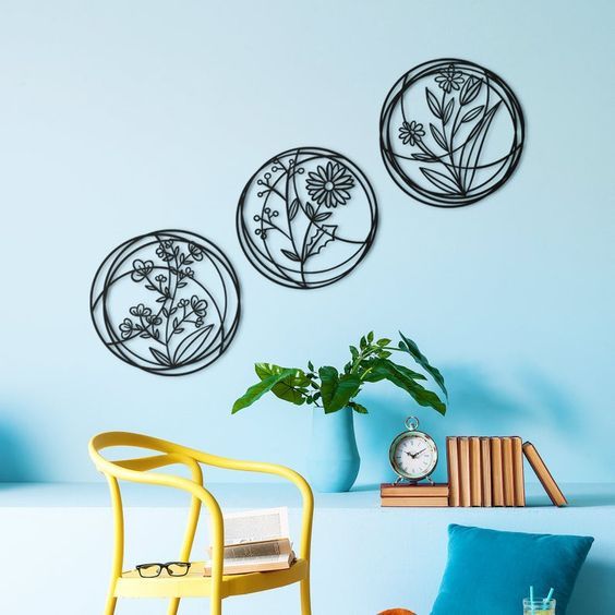 Tranh sắt CNC B10 | Bộ tranh sắt "Vòng hoa cách điệu", Treo tường nghệ thuật, Decor trang trí nội thất