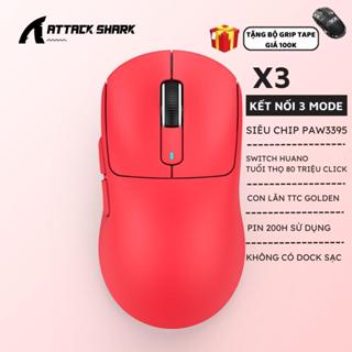 Chuột Bluetooth Không Dây Chip PAW3395 Ziyou X6 Attack Shark Dock Sạc RGB  Không Dây Gaming Siêu Nhẹ