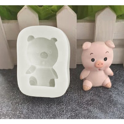 KHuôn silicon hình chú heo dễ thương