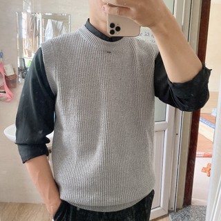 Áo len nam gile Hàn Quốc Form rộng Cổ Tròn, áo len không tay mềm mịn hàng Cao Cấp ABABA gile-tron