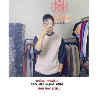 Áo len nam gile Hàn Quốc Form rộng Cổ Tròn, áo len không tay mềm mịn hàng Cao Cấp ABABA gile-tron