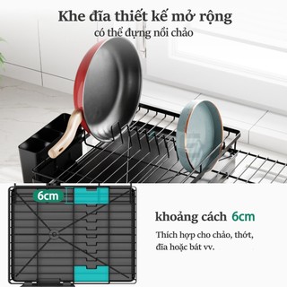 Gslife Kệ Để Chén Đĩa Với Chân Đế Kéo, Kệ Đựng Chậu, Full Phụ Kiện Kèm Khay Đựng Bát Đĩa Cho Nhà Bếp