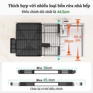 Gslife Kệ Để Chén Đĩa Với Chân Đế Kéo, Kệ Đựng Chậu, Full Phụ Kiện Kèm Khay Đựng Bát Đĩa Cho Nhà Bếp