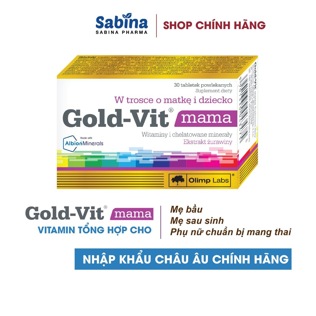 Ảnh Gold-Vit® Mama .Thực phẩm bảo vệ sức khỏe bổ sung Vitamin và khoángchất cho mẹ bầu và mẹ sau sinh. 30 viên/h (Olimp Labs 1