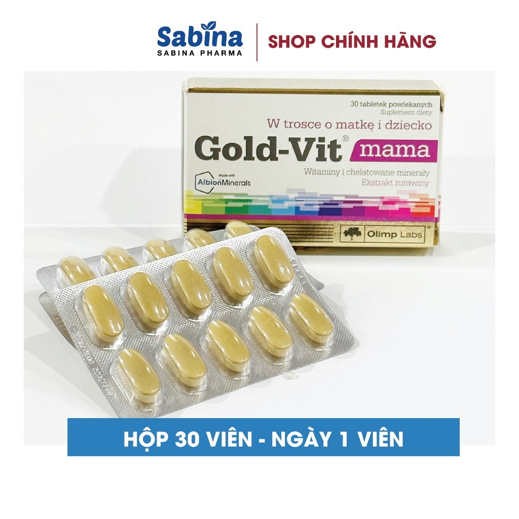 Ảnh Gold-Vit® Mama .Thực phẩm bảo vệ sức khỏe bổ sung Vitamin và khoángchất cho mẹ bầu và mẹ sau sinh. 30 viên/h (Olimp Labs 3