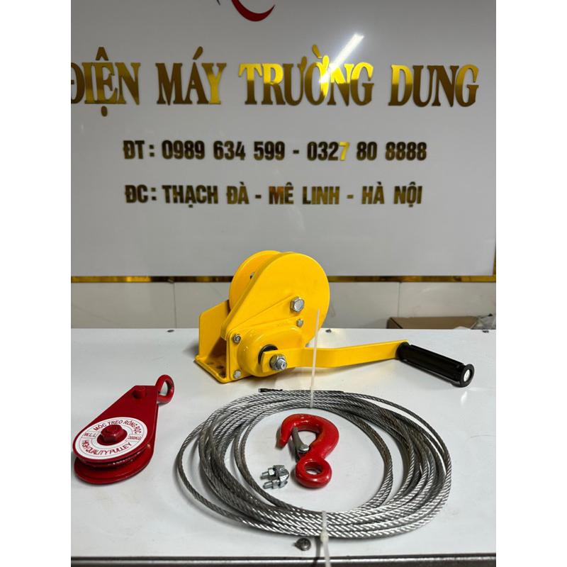 Tời quay tay nhập khẩu tự hãm tải 1200 lbs( 540kg ) ròng rọc 300kg và ...