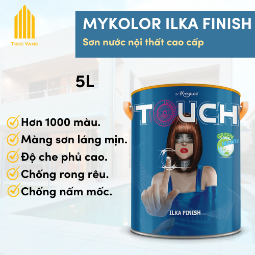 Sơn nước trong nhà kinh tế Mykolor Touch Ilka Finish dung tích 5L (ĐỦ ...