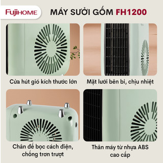 Quạt sưởi gốm mini FUJIHOME FH1200 Làm ấm nhanh - Không khô da - Không phát sáng - Tiết kiệm điện