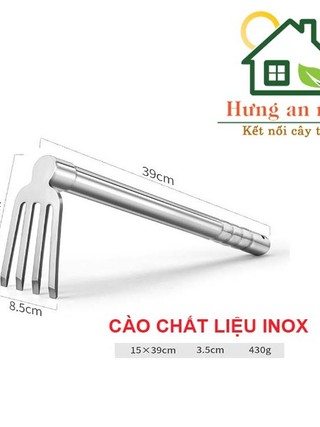 Xẻng cuốc cào dụng cụ làm vườn toàn bộ inox bao bền chắc độ dầy gần 4ly ...