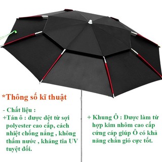 Ô Câu Cá 2 tầng cao cấp xoay 360 độ , dầy dặn , đủ size từ 2m2 2m4, khung hợp kim chắc chắn , kháng tia UV tốt