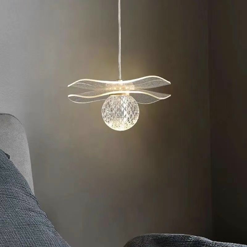 Đèn thả Qled hình Lá Sen với Ngọc dịu dàng mềm mại đèn thả trang trí ánh sáng cao cấp hiện đại