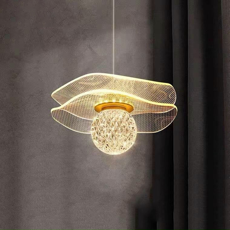 Đèn thả Qled hình Lá Sen với Ngọc dịu dàng mềm mại đèn thả trang trí ánh sáng cao cấp hiện đại