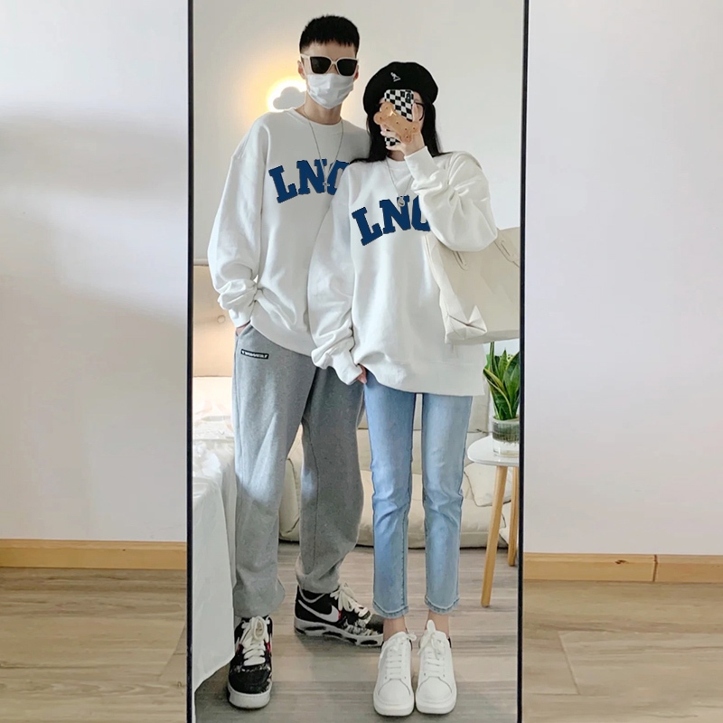 Áo sweater cặp đôi HappyFamily  - Mẫu áo in chữ LNOD chất nỉ da cá cao cấp